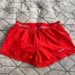 Brooks Scarlet Athletic Shorts